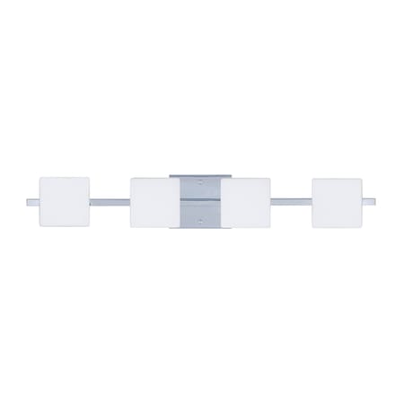 Besa Lighting Alex Vanity, Opal Matte, Chrome Finish, 4x50W Halogen 4WS-773507-CR